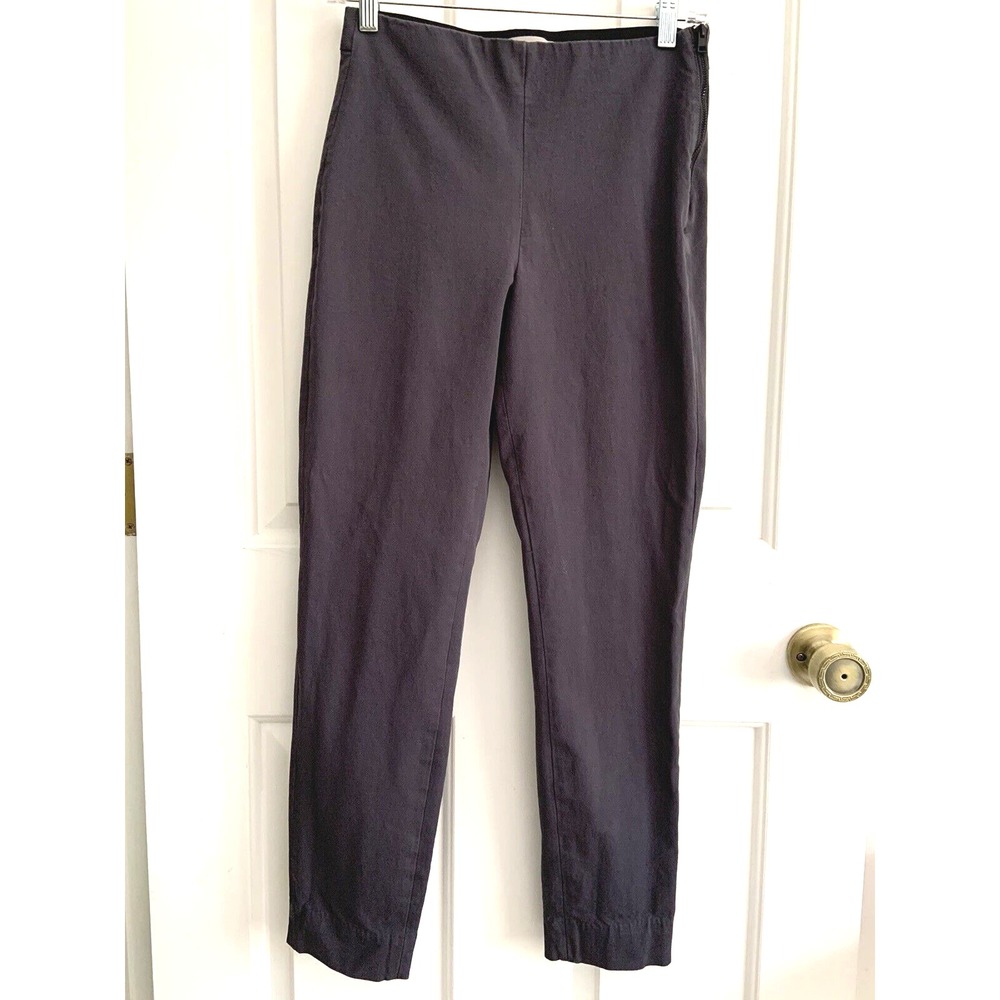 Everlane The Side-Zip Stretch Gray Cotton Pants cropped length women sz 4